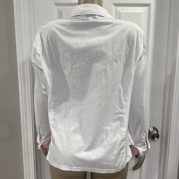 JUST WHITE BLOUSE. WHITE/BLUSH/GREY. - Picture 9 of 12